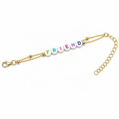 Multicolor Acrylic Letter Beads Friendship Day Bracelets for Kids, Boys & Girls