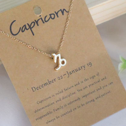 18K Gold Plated Celestial Zodiac Charm Pendant Necklace
