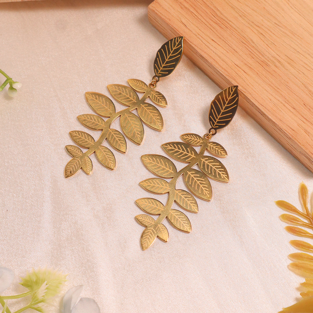 18K Gold Plated Vine Earrings (Anti-Tarnish)