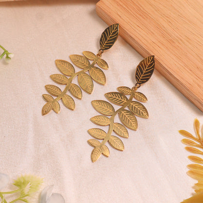 18K Gold Plated Vine Earrings (Anti-Tarnish)