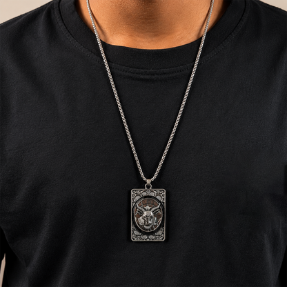 Gothic Baphomet Ram Skull Pendant for Men & Boys