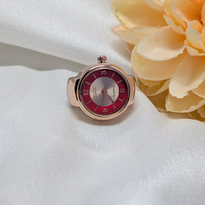 Rose Gold Stretchy Finger Ring Watch for Men & Women