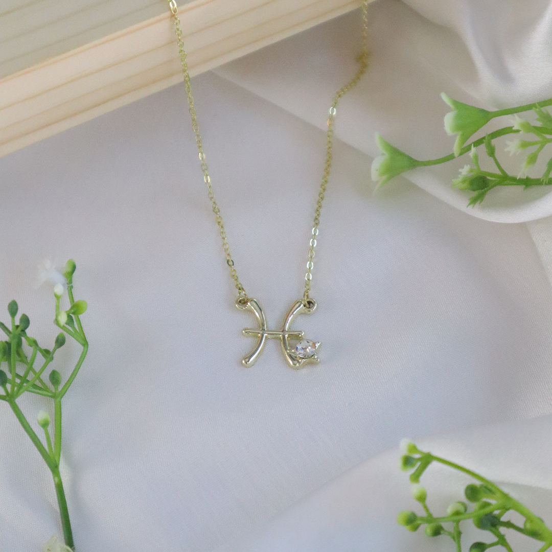 18K Gold Plated Celestial Zodiac Charm Pendant Necklace