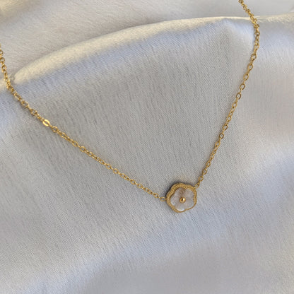 Gold Plated White Flower Charm Pendant for Girls & Women