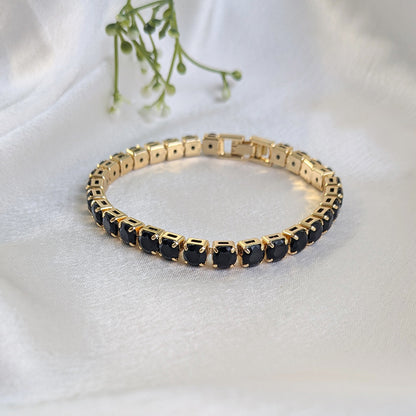 Mystique Black Stainless Steel Tennis Bracelet
