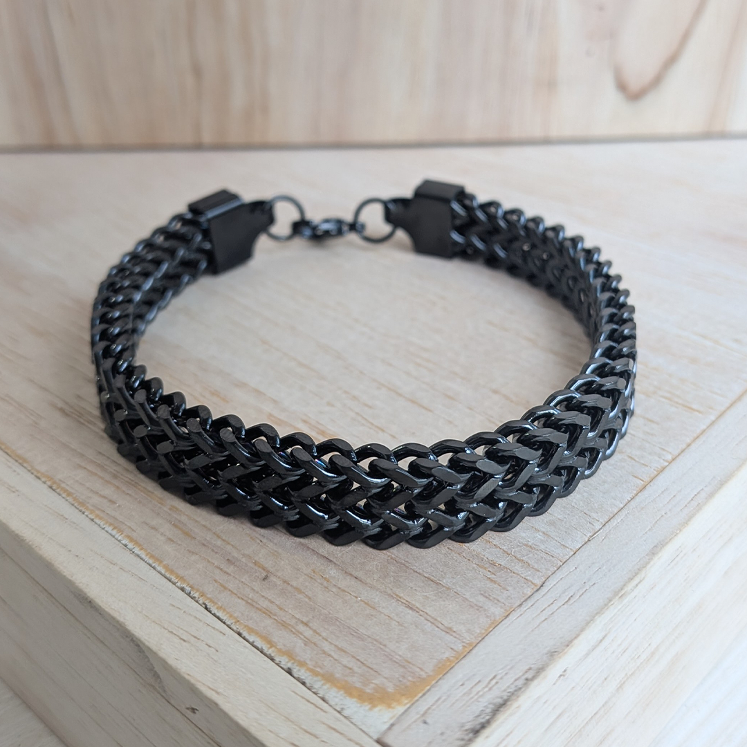 Classic Stainless Steel Woven Chain Bracelet For Men