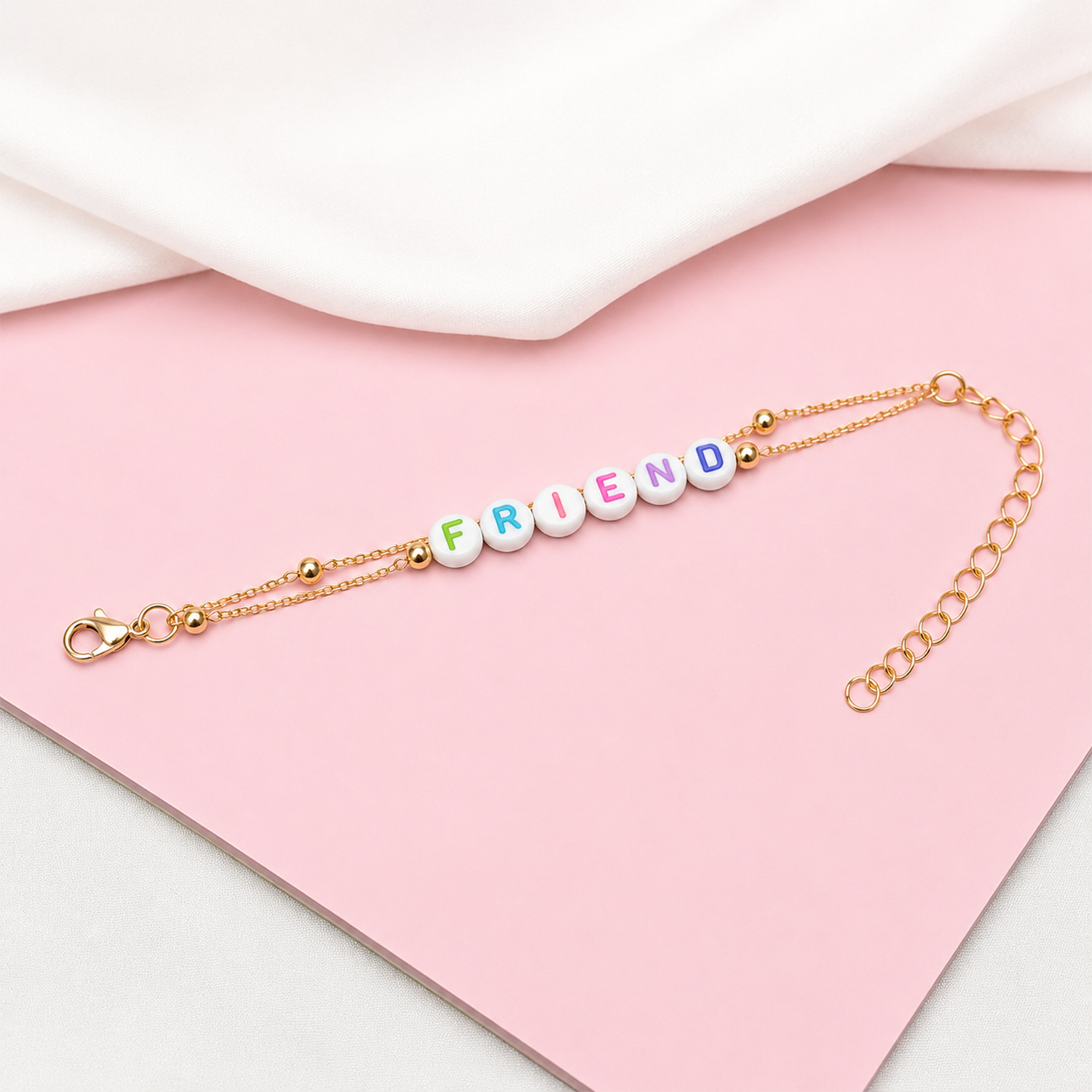 Multicolor Acrylic Letter Beads Friendship Day Bracelets for Kids, Boys & Girls