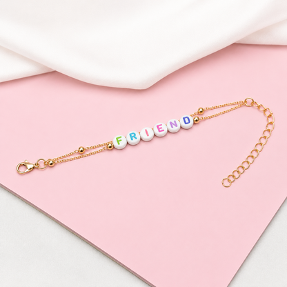 Multicolor Acrylic Letter Beads Friendship Day Bracelets for Kids, Boys & Girls
