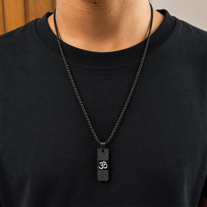 Classic Spiritual Om Pendant With Dotted Chain for Men's & Boys