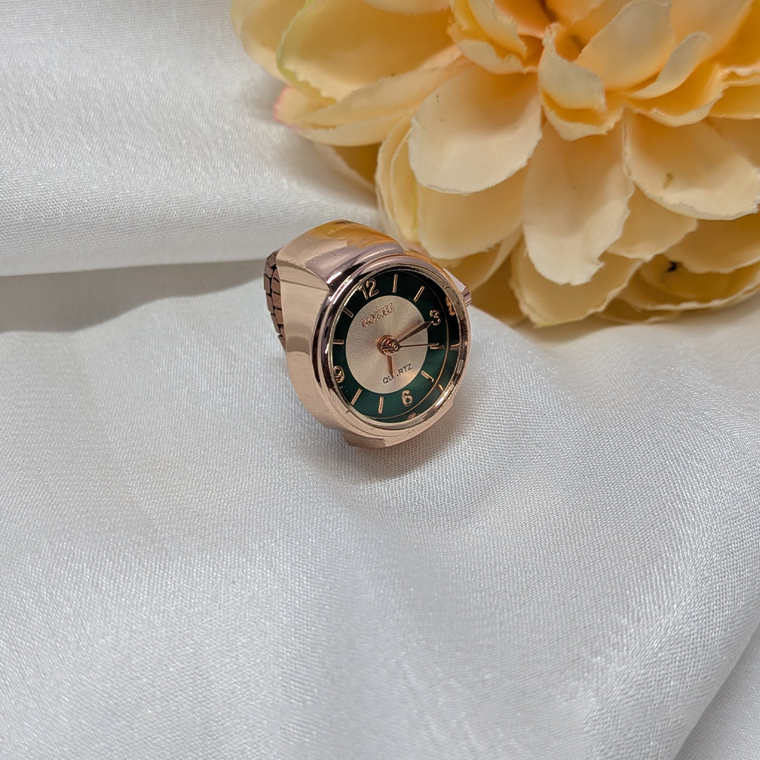 Rose Gold Stretchy Finger Ring Watch for Men & Women