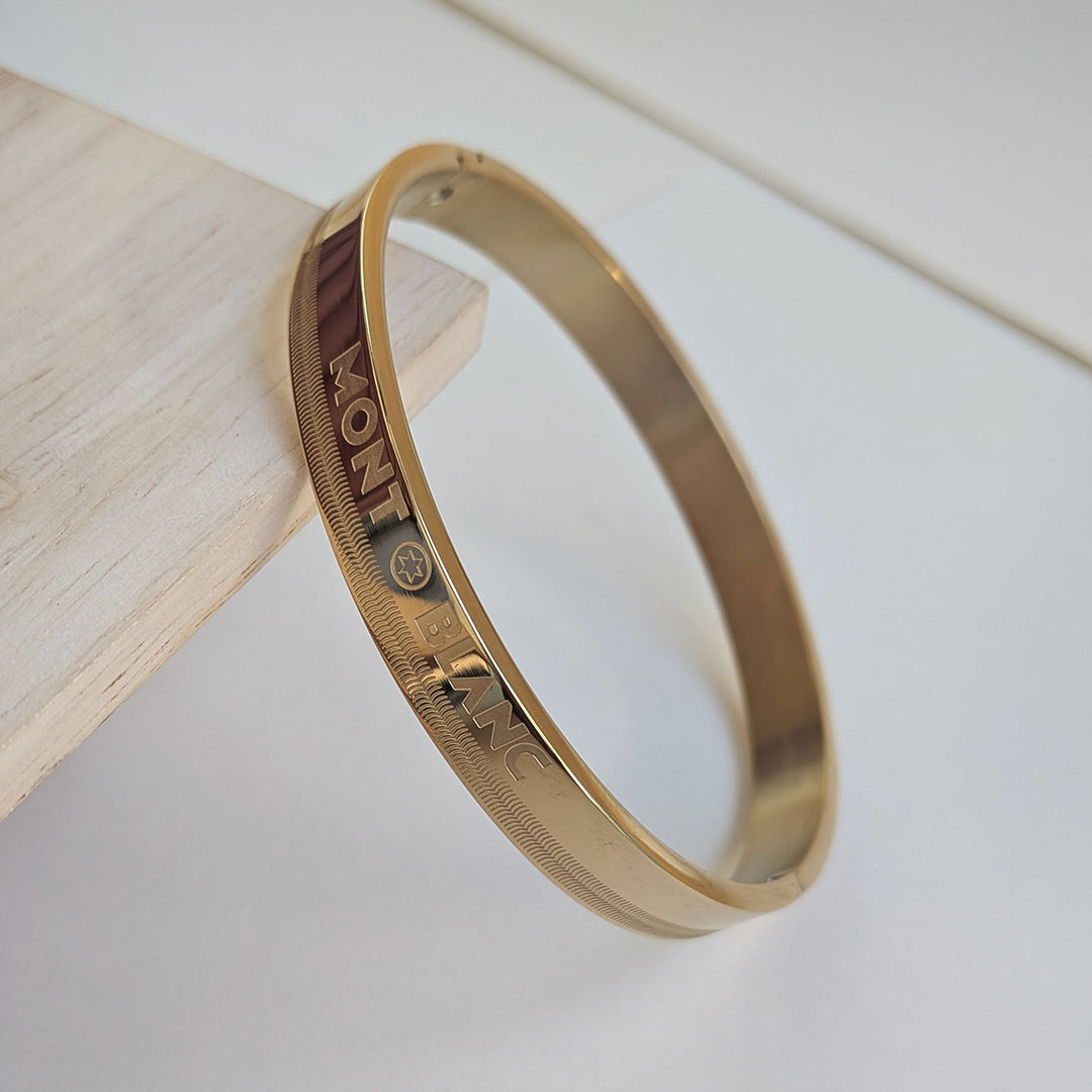 Gold Plated Montblanc Brand Inspired Designer Luxury Stainless Steel Bracelet For Men