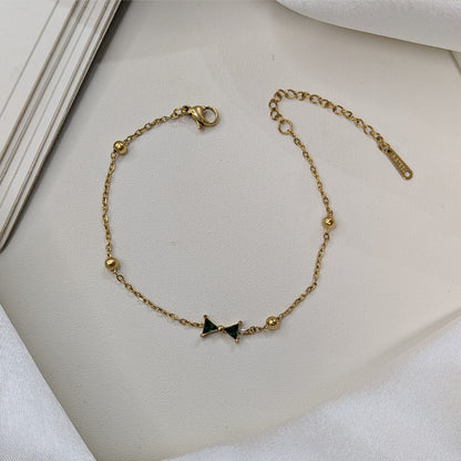 Gold Plated Cute & Trendy Bow Tie Charm Bracelet For Girls & Women (Anti-Tarnish)