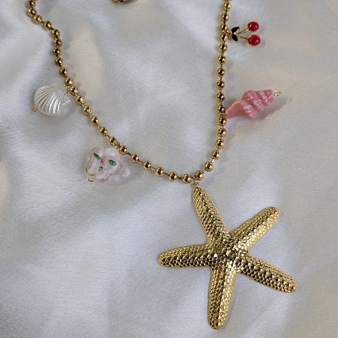 18K Gold Plated Ocean Breeze Gold Charm Pendant (Anti Tarnish)