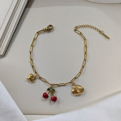 Elegant Exquisite Cherry Charm Bracelet For Girls & Women (Anti-Tarnish)
