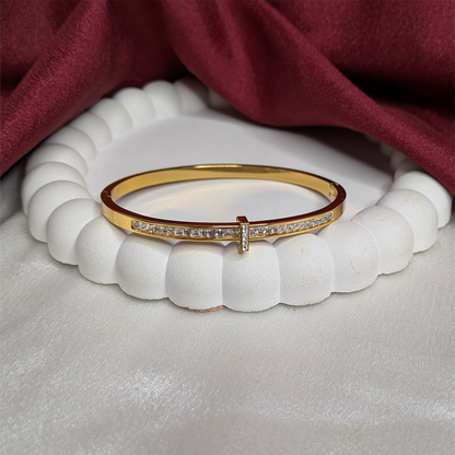 Stylish Narrow Hinged Design AD Stone Bracelet for Girls & Women