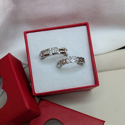 Endless Love Matching American Diamonds Couple Rings Set