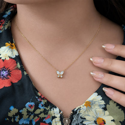 Sparkling Butterfly AD Zircon Stone Pendant for Girls & Women