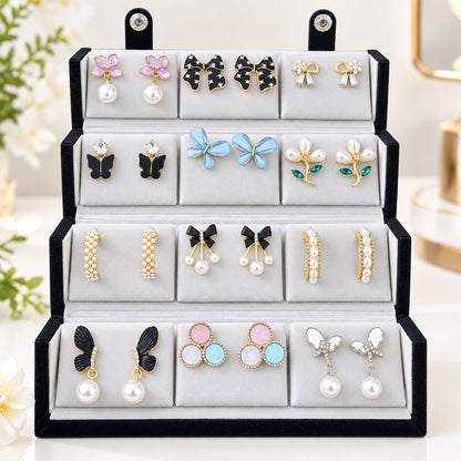 Aurie 12 Pairs Korean Earrings Set for Girls & Women
