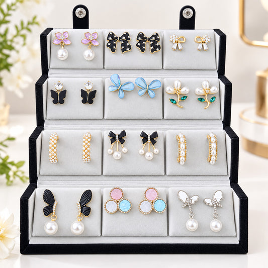 Aurie 12 Pairs Korean Earrings Set for Girls & Women