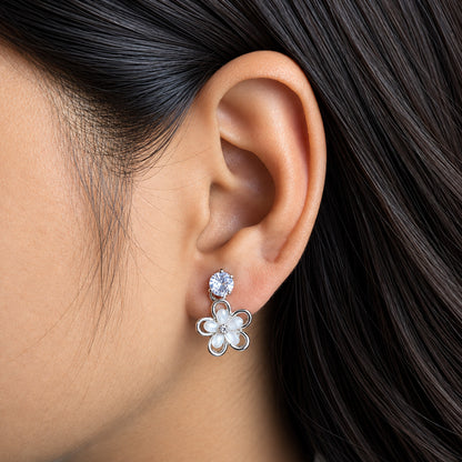 Dual Line Crystal Drop Earrings for Girls & Women's