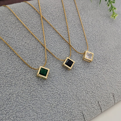 Geometric Design AD Stone Pendant Necklace for Women & Girls