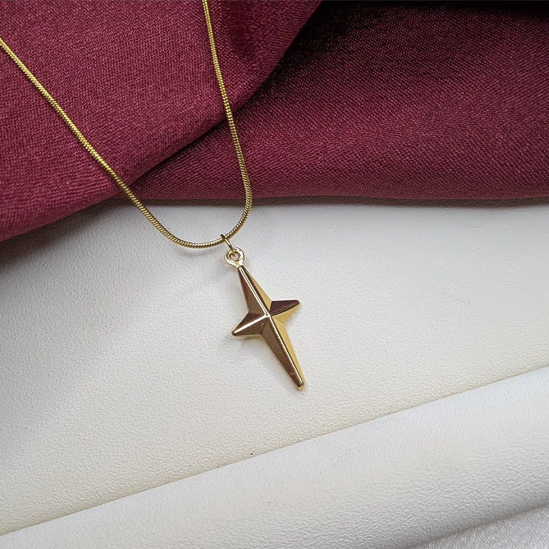 18K Gold Plated Cross Pendant for Girls & Women (Anti Tarnish)