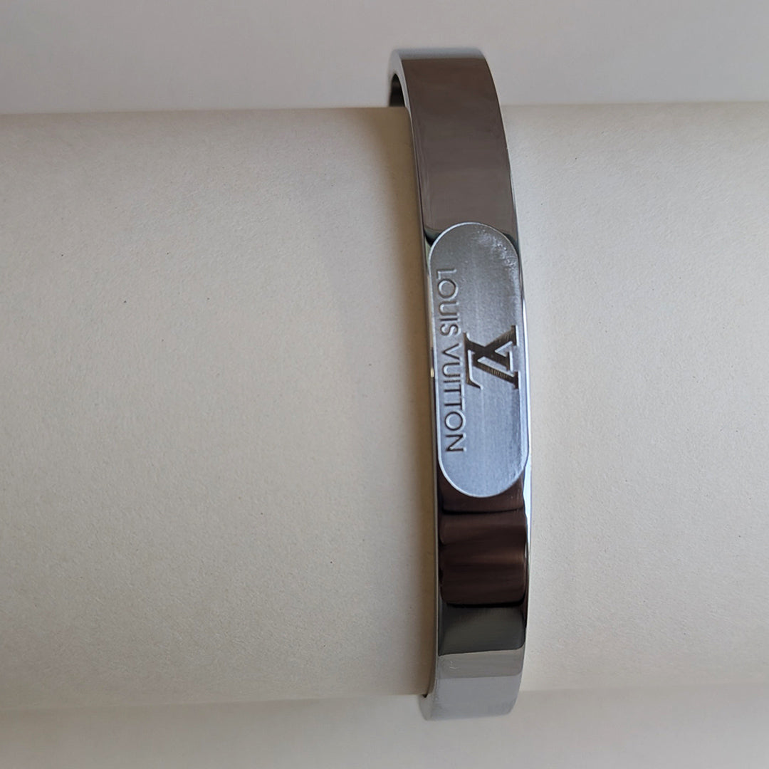 Minimalist LV Brand Inspired Stainless Steel Bracelet For Men