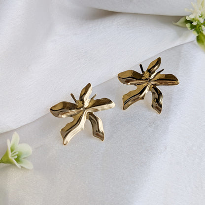Gold Leaf Shaped Earrings For Girls & Women (Anti-Tarnish)