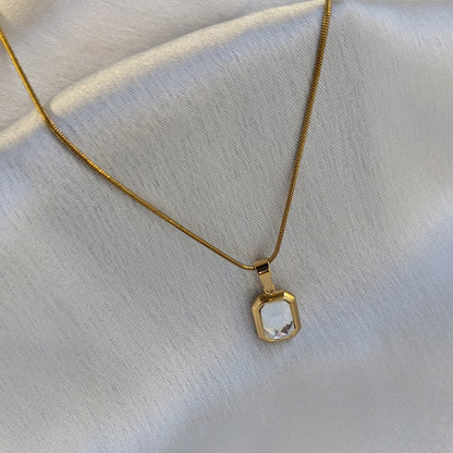 18K Gold Plated Classic Zircon Pendant Necklace (Anti Tarnish)