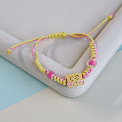Trending SpongeBob Charm Braided Bracelet with Adjustable Strap