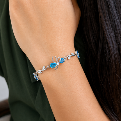 Cherry Blossom Tulip Floral Tennis Bracelet for Girls & Women's
