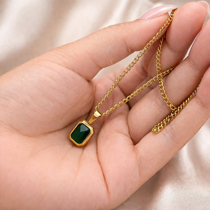 18K Gold Plated Classic Zircon Pendant Necklace (Anti Tarnish)