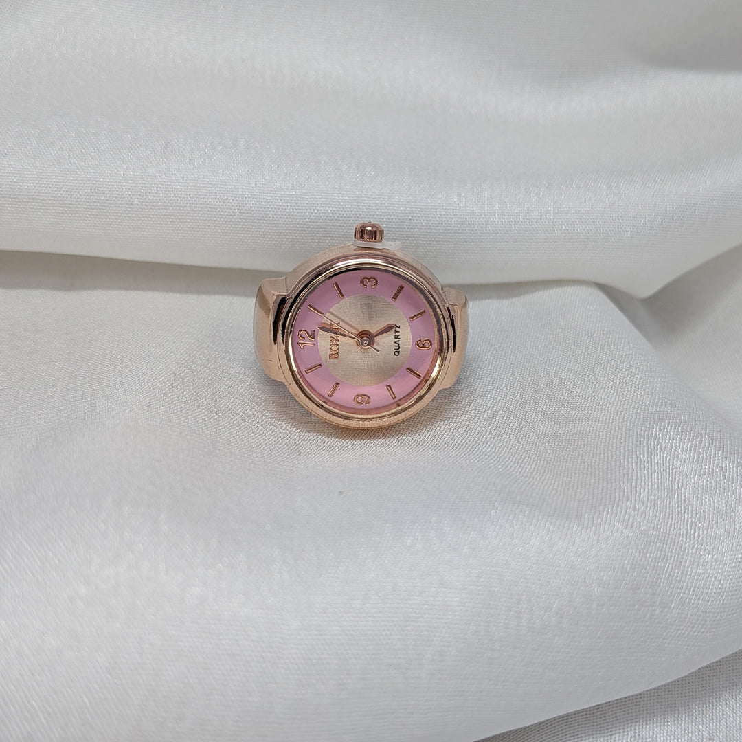Rose Gold Stretchy Finger Ring Watch for Men & Women