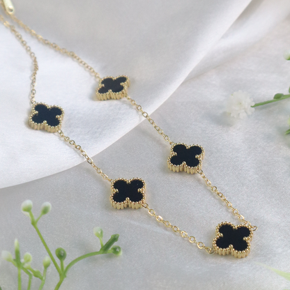 18K Gold Plated Eternal Five Clover Pendant Necklace ( Anti-Tarnish )