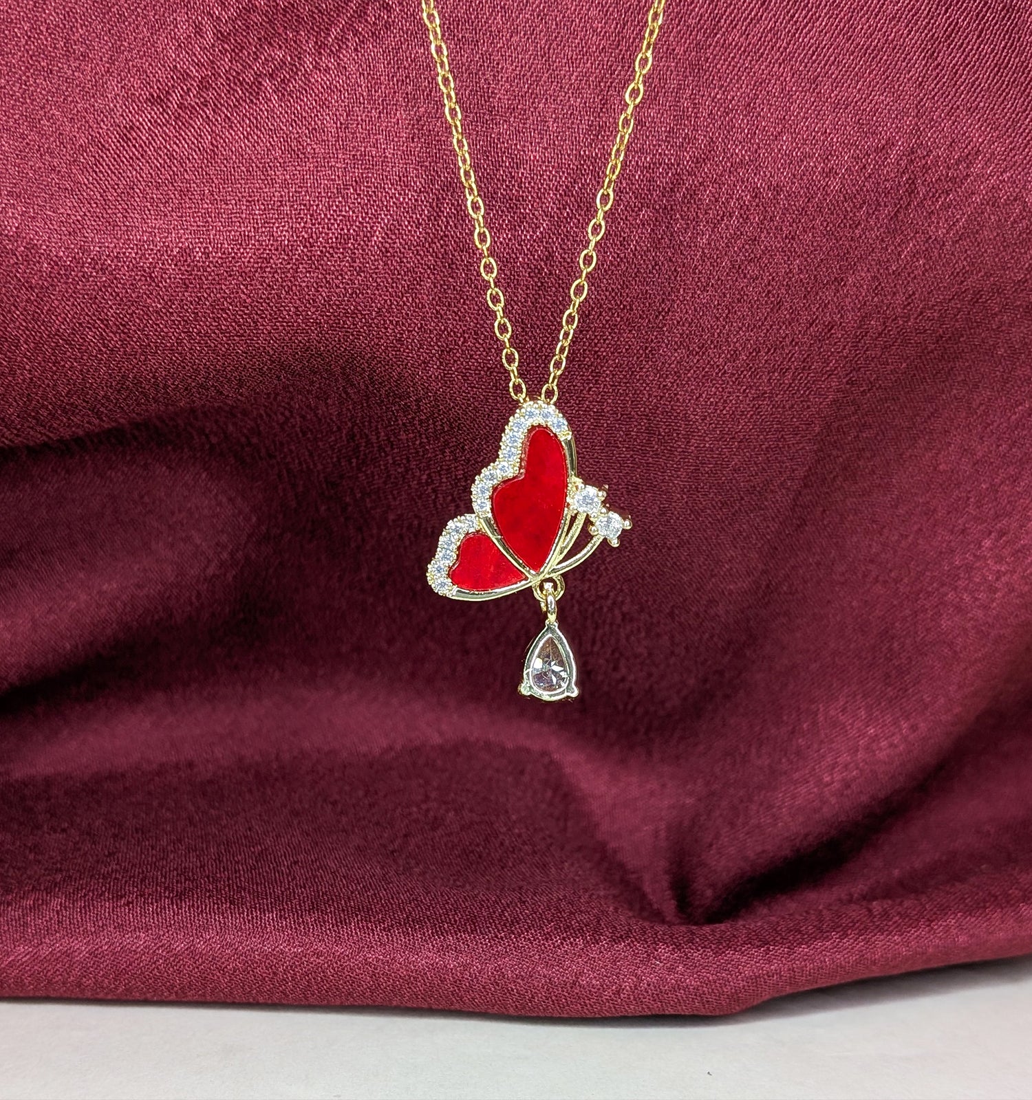 Elegant Crystal Butterfly Pendant for Women & Girls