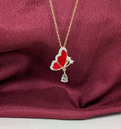 Elegant Crystal Butterfly Pendant for Women & Girls
