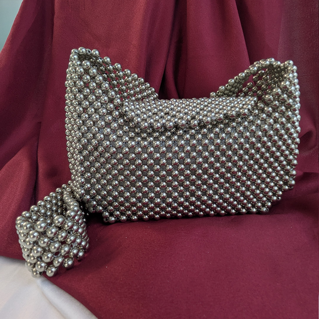 Luxurious Heavy Pearl-Embellished Clutch Handbag for Women