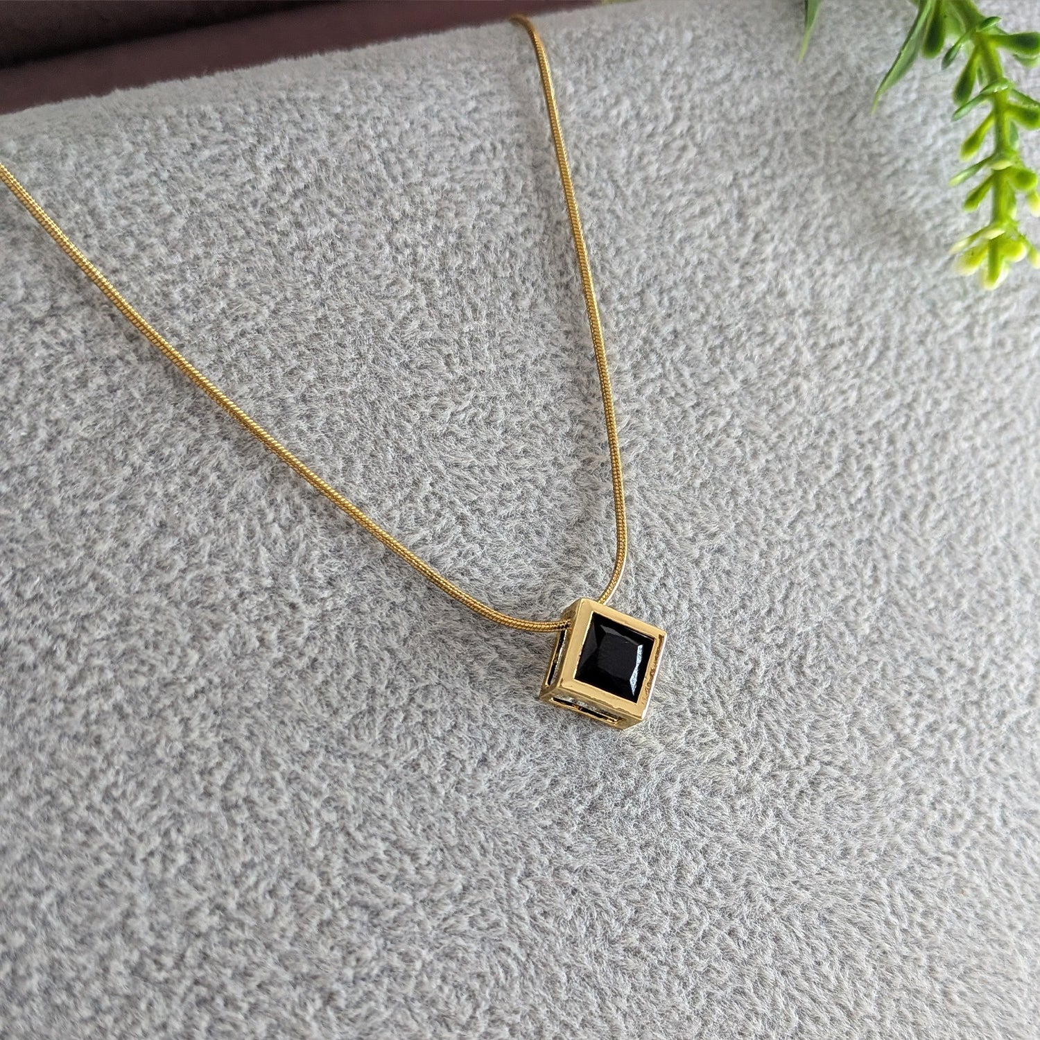 Geometric Design AD Stone Pendant Necklace for Women & Girls