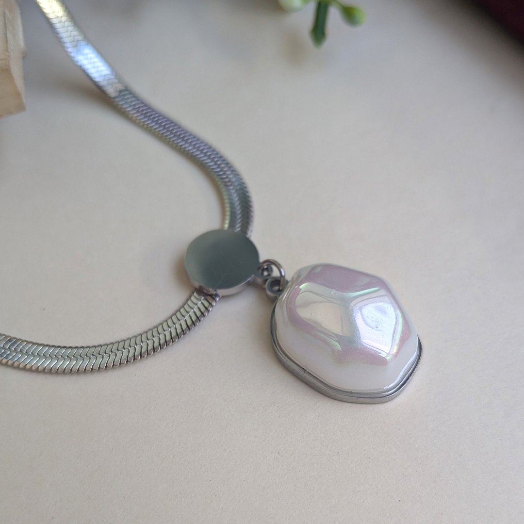Silver Plated Irregular Pearl Pendant For Girls & Women
