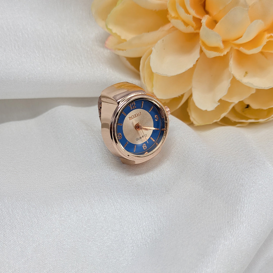 Rose Gold Stretchy Finger Ring Watch for Men & Women