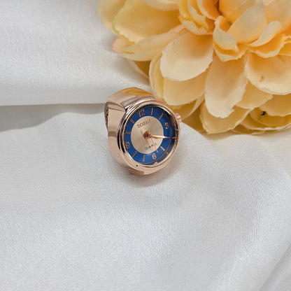 Rose Gold Stretchy Finger Ring Watch for Men & Women