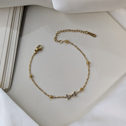 Gold Plated Cute & Trendy Bow Tie Charm Bracelet For Girls & Women (Anti-Tarnish)