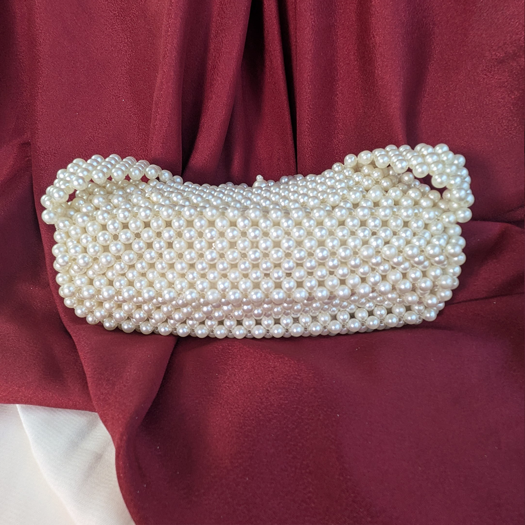 Stylish Lightweight Pearl Beaded Handbag for Women