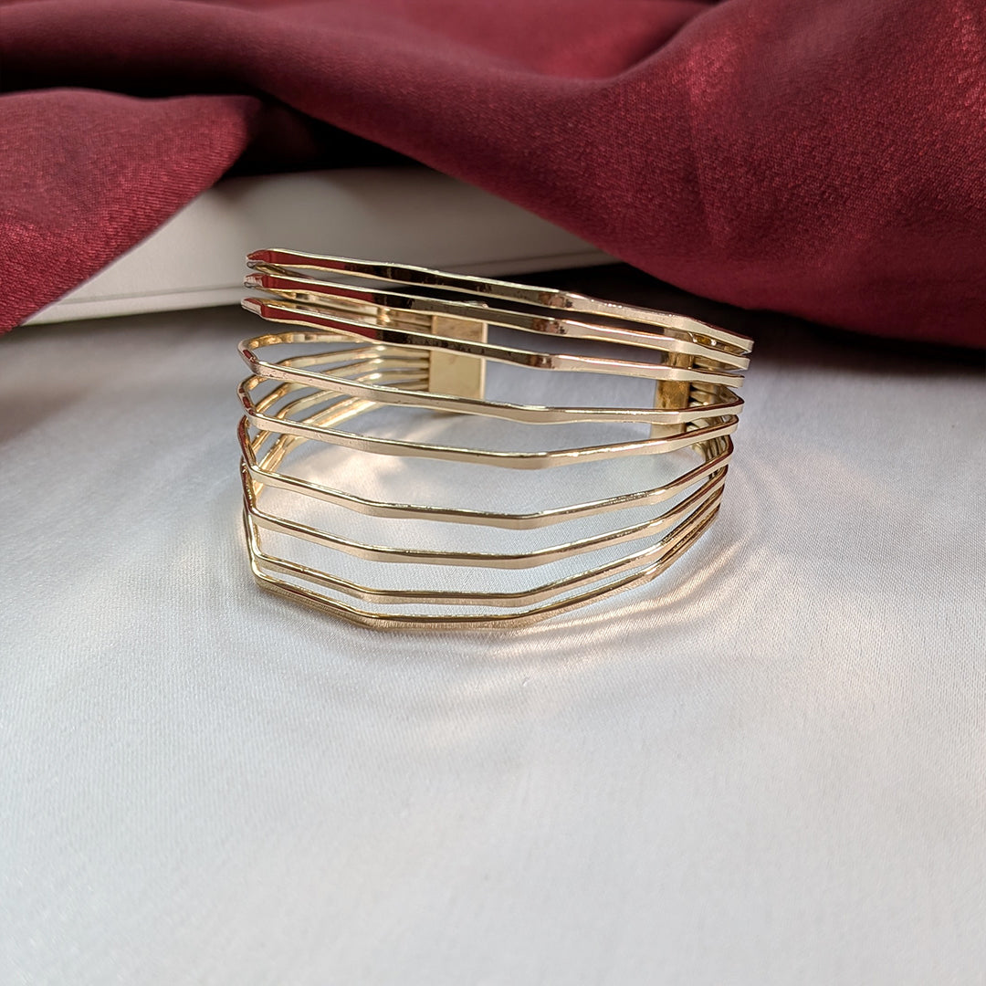 18K Gold Finish Strand Layered Bracelet for Girls & Women