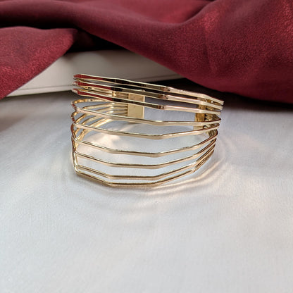 18K Gold Finish Strand Layered Bracelet for Girls & Women