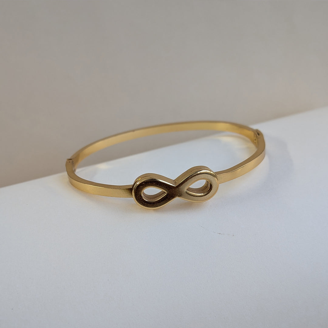 Gold Finish Infinity Symbol Bracelet For Girls & Women