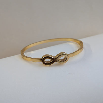 Gold Finish Infinity Symbol Bracelet For Girls & Women