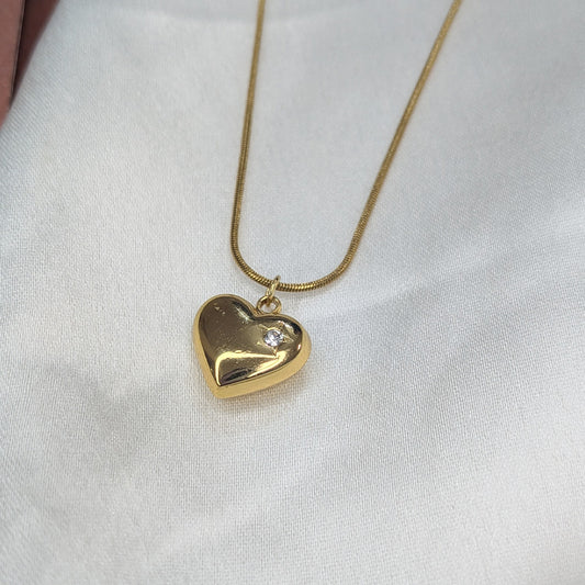 Gold Finish Lumina Eternal AD Stone Heart Pendant For Girls & Women