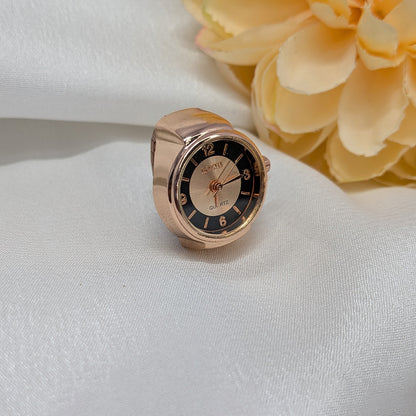 Rose Gold Stretchy Finger Ring Watch for Men & Women