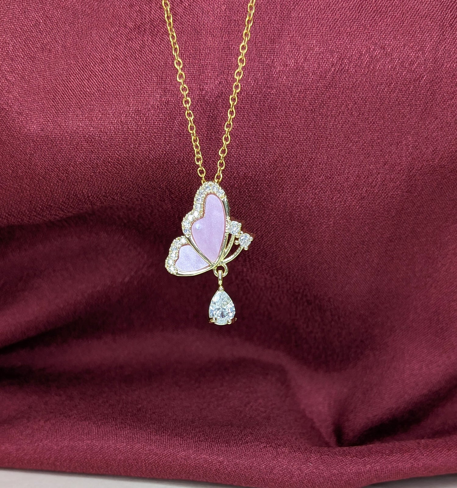 Elegant Crystal Butterfly Pendant for Women & Girls